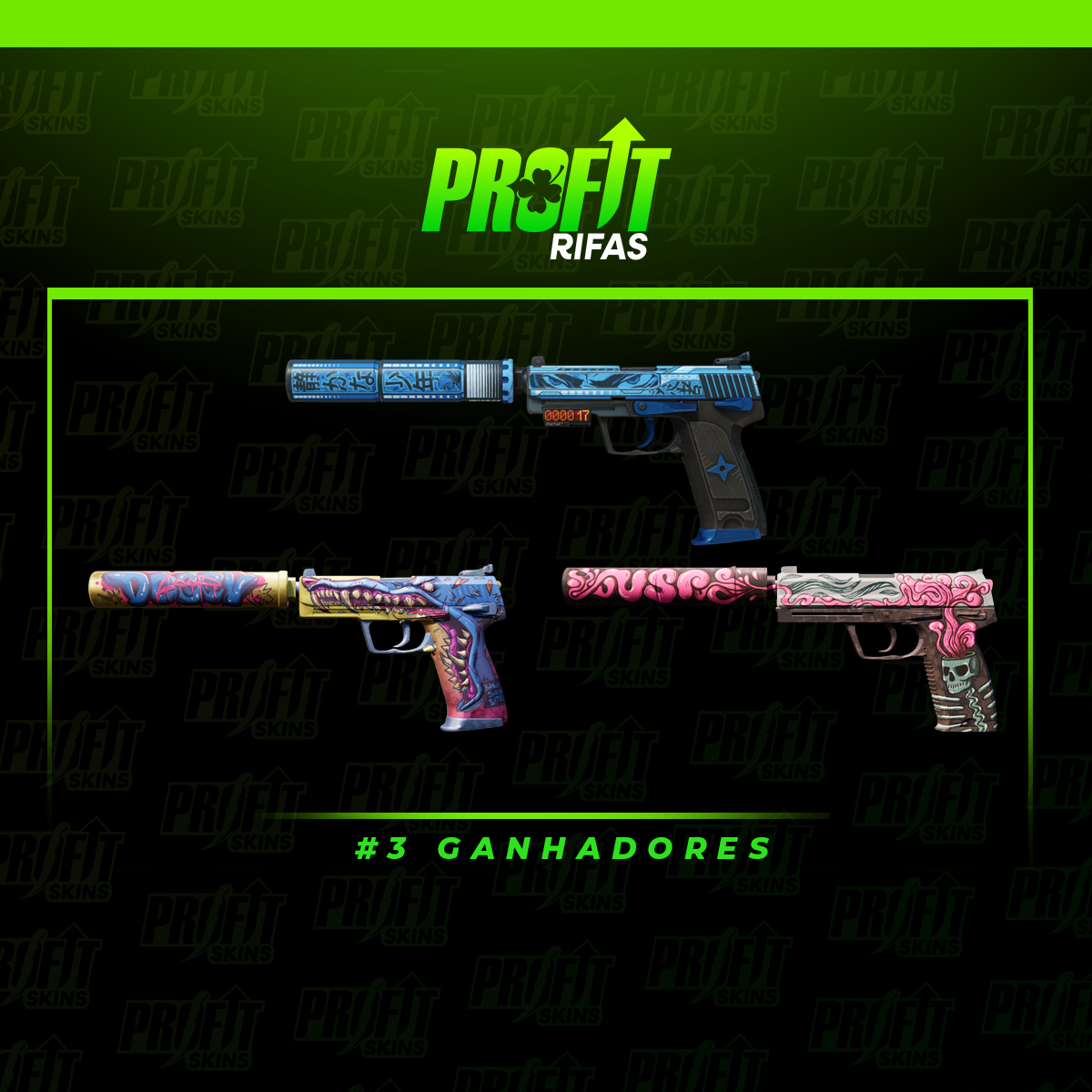 #3 GANHADORES | 3X USP-S 🍀